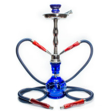 Manufacturer Hookah Smoking Diamond Cut 2 Hose Blue Grande (ES-HK-077)